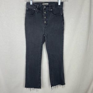 Madewell Cali Demi-Boot Raw Hem Black Jeans 26